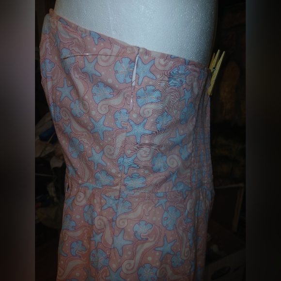 NWT Vineyard Vines Smocked Strapless Pink and Blue Seahorse Seaside Dress 12 - Picture 8 of 9